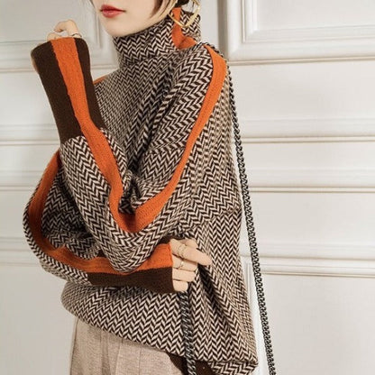 Suzanne™ | Contrasting Stripe Turtleneck