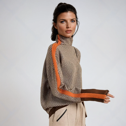 Suzanne™ | Contrasting Stripe Turtleneck